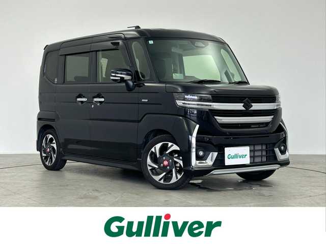 スズキ スペーシア カスタム HYBRID XS ターボ 愛知県 2024(令6)年 1.9万km ブルーイッシュブラックパール3 純正ナビ/全方位カメラ/フルセグTV/USBポート/ステアリングリモコン/パドルシフト/ステアリングヒーター/シートヒーター（前席）/ハーフレザーシート/オットマンシート/両側パワースライドドア/純正ドアバイザー/ロールサンシェード/純正15インチアルミホイール/デュアルカメラブレーキサポート/アダクティブクルーズコントロール/誤発信抑制機能/レーンキープアシスト/スマートキー/HUD/プッシュスタート