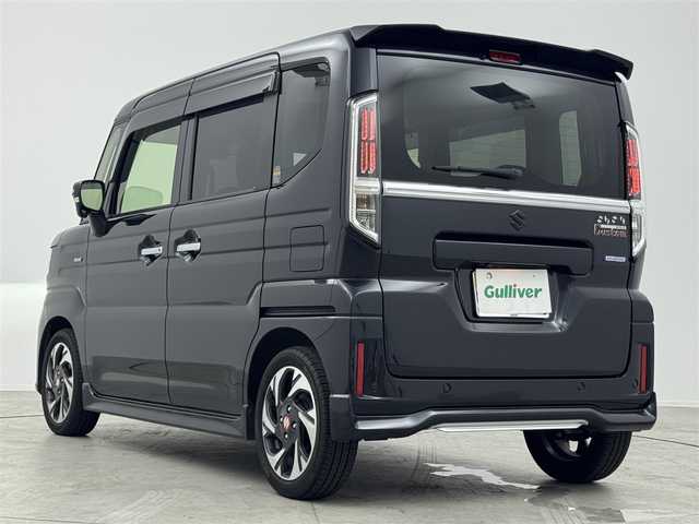 スズキ スペーシア カスタム HYBRID XS ターボ 愛知県 2024(令6)年 1.9万km ブルーイッシュブラックパール3 純正ナビ/全方位カメラ/フルセグTV/USBポート/ステアリングリモコン/パドルシフト/ステアリングヒーター/シートヒーター（前席）/ハーフレザーシート/オットマンシート/両側パワースライドドア/純正ドアバイザー/ロールサンシェード/純正15インチアルミホイール/デュアルカメラブレーキサポート/アダクティブクルーズコントロール/誤発信抑制機能/レーンキープアシスト/スマートキー/HUD/プッシュスタート
