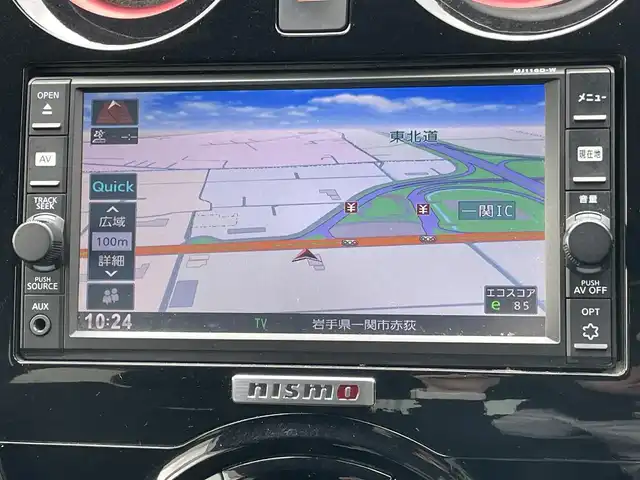 日産 ノート e－パワー ニスモ 岩手県 2017(平29)年 6.1万km スーパーブラック ワンオーナー/純正ナビ/AM/FM/CD/Bluetooth/フルセグTV/純正オーディオ/バックカメラ/アラウンドビューモニター/デジタルインナーミラー/ETC/衝突被害軽減ブレーキ/レーンキープアシスト/横滑り防止装置/オートライト/LED/HIDヘッドライト/フォグランプ/スマートキー/プッシュスタート/電動格納ミラー/純正15インチAW/純正フロアマット/純正ドアバイザー/保証書/取扱説明書