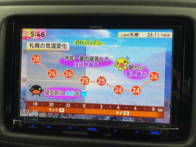 ホンダ ヴェゼル X ホンダセンシング 道央・札幌 2019(平31)年 4.2万km クリスタルブラックパール ・４ＷＤ/・ホンダセンシング/・アクティブクルーズコントロール/・ワイパーデアイサー/・ドライブレコーダー/・ビルトインETC/・レーンキープアシスト/・イオンエアコン/・メモリナビ/・ＤＶＤ・ＣＤ・ＢＴ・ＳＤ・フルセグＴＶ/・バックカメラ/・前席シートヒーター/・スピーカーリングイルミネーション/・アンビエントモニター/・スマートキー/・プッシュスタートボタン/・ドアバイザー