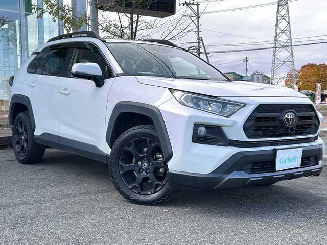 トヨタ ＲＡＶ４ アドベンチャー オフロードPKG 秋田県 2021(令3)年 7.4万km スーパーホワイトⅡ 4WD/純正9インチディスプレイオーディオ/ナビ、Bluetooth、フルセグTV/全方位カメラ/ETC/前後ドライブレコーダー/レーダークルーズコントロール/D席パワーシート/合皮シート/純正18インチAW/ルーフレール/スペアキー