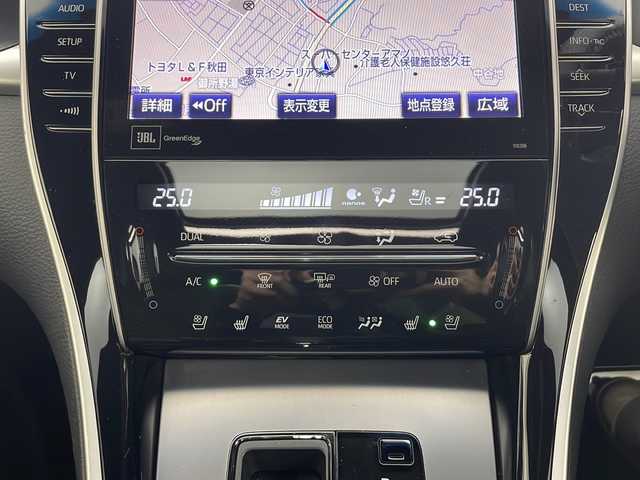 トヨタ ハリアー ハイブリッド プログレス メタル&レザーP 秋田県 2018(平30)年 5.7万km ブラック 4WD/純正ナビ/（FM/AM/Bluetooth/フルセグTV/CD/DVD）/バックカメラ/電動リアゲート/サンルーフ/レザーシート/衝突軽減装置/レーンキープアシスト/横滑り防止装置/クリアランスソナー/アイドリングストップ/ETC/前後ドライブレコーダー/ステアリングリモコン/前席シートヒーター/前席パワーシート/JBLサウンド/LEDヘッドライト/フォグランプ/オートライト/オートハイビーム/電動格納ミラー/プッシュスタート/スマートキー/純正アルミホイール/社外フロアマット