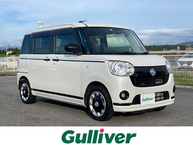 ダイハツ ムーヴ キャンバス G ブラックアクセント VS SAⅢ 富山県 2021(令3)年 3万km パールホワイトⅢ ４WD/寒冷地仕様/社外メモリーナビ（AVN-Z03iW）/ (AM/FM/CD/DVD/BT)/フルセグテレビ/全周囲カメラ/純正エンジンスターター/衝突被害軽減システム/レーンキープアシスト/先行車発信お知らせ/オートハイビーム/運転席シートヒーター/両側パワースライドドア/LEDヘッドライト/LEDフォグランプ/アイドリングストップ/ドアバイザー/ワイパーデアイサー/プッシュスタート/横滑り防止装置/盗難防止装置