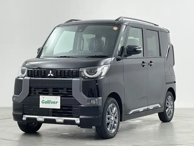 三菱 デリカミニ T プレミアム 群馬県 2025(令7)年 0.1万km未満 アメジストブラック 届出済未使用車　純正９型ディスプレイオーディオ　全周囲カメラ　電子ミラー　サイドデカール　マイパイロット　両側電動スライドドア　ハーフレザーシート　シートヒーター　ハンドルヒーター　ＬＥＤ　禁煙