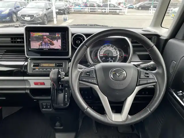 マツダ フレアワゴン カスタムスタイル ハイブリッド XT 石川県 2018(平30)年 8.6万km ブルーイッシュブラックパール3 4WD/ターボ/純正メモリーナビ/フルセグTV/LEDヘッドライト/ETC/ドライブレコーダー/両側パワースライドドア/スマートキー/プッシュスタート/電動ミラー/パドルシフト/クルーズコントロール/純正アルミホイール/ABS