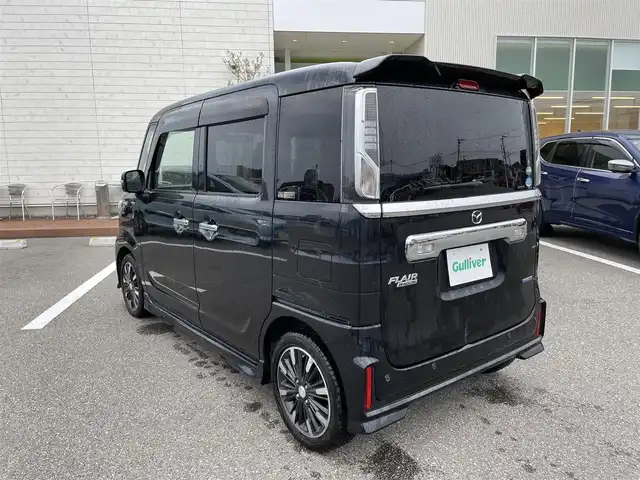 マツダ フレアワゴン カスタムスタイル ハイブリッド XT 石川県 2018(平30)年 8.6万km ブルーイッシュブラックパール3 4WD/ターボ/純正メモリーナビ/フルセグTV/LEDヘッドライト/ETC/ドライブレコーダー/両側パワースライドドア/スマートキー/プッシュスタート/電動ミラー/パドルシフト/クルーズコントロール/純正アルミホイール/ABS
