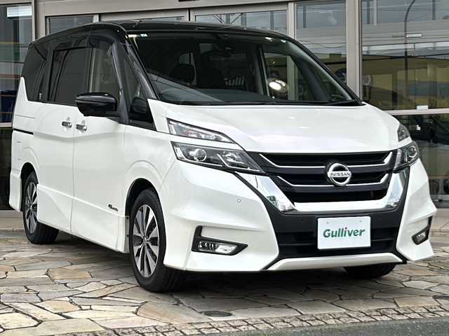 日産 セレナ ハイウェイスター Vセレクション 静岡県 2017(平29)年 8.3万km ブリリアントホワイトパール 2トーン 純正ナビ/・SD/・MUSIC STOCKER/・FM/AM/・フルセグTV/・WALKMAN/USB/・CD/DVD/Blu-ray/・Bluetooth/・iPod/主要装備/・アラウンドビューモニター/・プロパイロット/・クリアランスソナー/・ＥＴＣ/・サイドカーテンエアバッグ/・パーキングアシスト/・リアクーラー/・ハンズフリースライドドア/・アイドリングストップ/・ＬＥＤヘッドライト/・電動パーキング/・純正フロアマット/・プッシュスタート