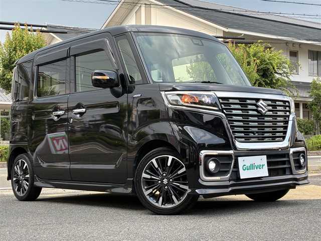 スズキ スペーシア カスタム HYBRID XS ターボ 京都府 2018(平30)年 9.6万km ブルーイッシュブラックパール3 ワンオーナー/ターボ/セーフティサポート/・デュアルセンサーブレーキサポート/・車線逸脱警報機能/・先行車発進お知らせ機能/・後退時ブレーキサポート/・リアパーキングセンサー/・誤発進抑制機能/・ふらつき警報/・ハイビームアシスト/・後方誤発進抑制機能/両側パワースライドドア/全方位モニター/社外SDナビ/・フルセグTV/・CD/DVD/SD再生/・BT接続/ヘッドアップディスプレイ/ETC/プッシュスタート/・スマートキー×2個/アイドリングストップ/レザーステアリング/・パドルシフト/・クルーズコントロール/・ステアリモコン/ハーフレザーシート/・運転席シートヒーター/・運転席ボックス付きアームレスト/・後席ルーフサーキュレーター/・後席パーソナルテーブル/LEDヘッドライト/LEDフォグランプ/純正15インチアルミホイール/ウインカーミラー/・オートリトラ/Wエアバック・サイド&カーテンエアバック/純正フロアマット/純正ドアバイザー/車両保証書/車両取説/ナビ取説