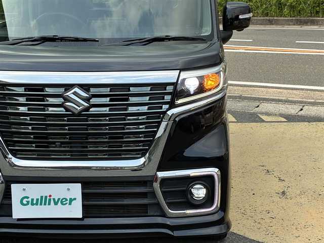 スズキ スペーシア カスタム HYBRID XS ターボ 京都府 2018(平30)年 9.6万km ブルーイッシュブラックパール3 ワンオーナー/ターボ/セーフティサポート/・デュアルセンサーブレーキサポート/・車線逸脱警報機能/・先行車発進お知らせ機能/・後退時ブレーキサポート/・リアパーキングセンサー/・誤発進抑制機能/・ふらつき警報/・ハイビームアシスト/・後方誤発進抑制機能/両側パワースライドドア/全方位モニター/社外SDナビ/・フルセグTV/・CD/DVD/SD再生/・BT接続/ヘッドアップディスプレイ/ETC/プッシュスタート/・スマートキー×2個/アイドリングストップ/レザーステアリング/・パドルシフト/・クルーズコントロール/・ステアリモコン/ハーフレザーシート/・運転席シートヒーター/・運転席ボックス付きアームレスト/・後席ルーフサーキュレーター/・後席パーソナルテーブル/LEDヘッドライト/LEDフォグランプ/純正15インチアルミホイール/ウインカーミラー/・オートリトラ/Wエアバック・サイド&カーテンエアバック/純正フロアマット/純正ドアバイザー/車両保証書/車両取説/ナビ取説