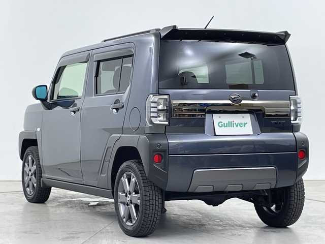 ダイハツ タフト G ダーククロムベンチャー 道央・札幌 2024(令6)年 0.3万km クロムグレーメタリック ・4WD /スマートアシスト/・衝突回避支援ブレーキ機能/・電動パーキングブレーキ/・先行車発進お知らせ機能/・オートハイビーム/LEDライト/・純正9インチディスプレイオーディオ  /・フルセグTV/Bluetooth/・全周囲カメラ/バックカメラ/・コーナーセンサー/・シートヒーター/・ドライブレコーダー/・純正フロアマット/・ダークブラックメッキ フード＆Bドアガーニッシュ/・ガンメタF＆Rアンダーガーニッシュ/・ガンメタAW/・黒Dミラー＆ドアアウターハンドル