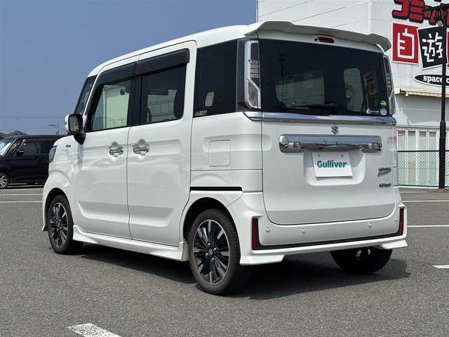 スズキ スペーシア カスタム HYBRID XS 大分県 2020(令2)年 7.6万km ピュアホワイトP ・純正ナビ(CD.DVD.SD.BT.USB)/・全方位カメラ/・フルセグテレビ/・デュアルカメラブレーキサポート/・ヘッドアップディスプレイ/・両側パワースライドドア/・レーダークルーズコントロール/・ETC/・前後ドライブレコーダー/・リアセンサー/・ステアリングリモコン/・運転席シートヒーター