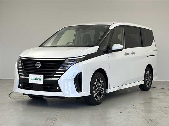 日産 セレナ e－パワー ハイウェイスター V 茨城県 2025(令7)年 0.1千km プリズムホワイト 登録済未使用車　純正１２．３型ナビ　全周囲カメラ　フルセグＴＶ　デジタルインナーミラー　ＥＴＣ２．０　アダプティブクルーズコントロール　両側電動スライドドア　純正アルミホイール　スマートキー　禁煙車