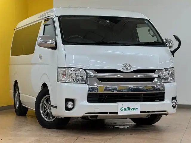 トヨタ ハイエース GL 群馬県 2017(平29)年 3.7万km ホワイトパールクリスタルシャイン 純正ＳＤナビ/　　フルセグ/　　BT/TV/SD/SDREC/DISC/バックカメラ/後席フリップダウンモニター/片側パワースライドドア/LEDオートライト/オプションステアリングスイッチ/スマートエントリーシステム/スマートキー/プッシュスタート/横滑り防止機能/AAC/ETC2.0