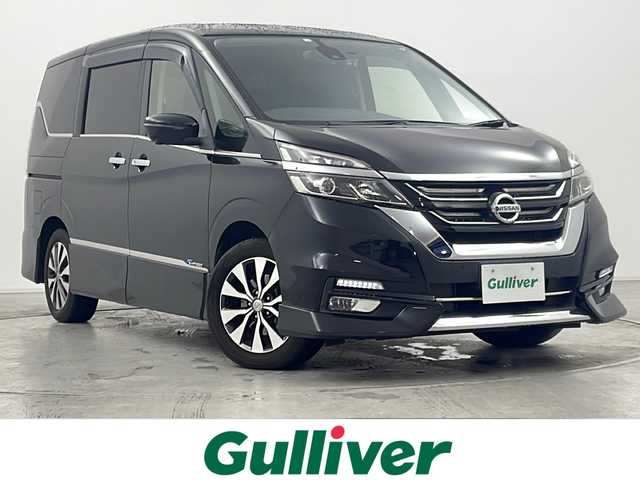 日産 セレナ ハイウェイスター Vセレクション 群馬県 2018(平30)年 8.8万km ダイヤモンドブラック ナビ　１０．２型後席モニター　全周囲カメラ　ハンズフリー機能付き両側電動スライドドア　前後ドラレコ　ＥＴＣ　パーキングアシスト　衝突被害軽減ブレーキ　クルーズコントロール　純正アルミホイール　禁煙