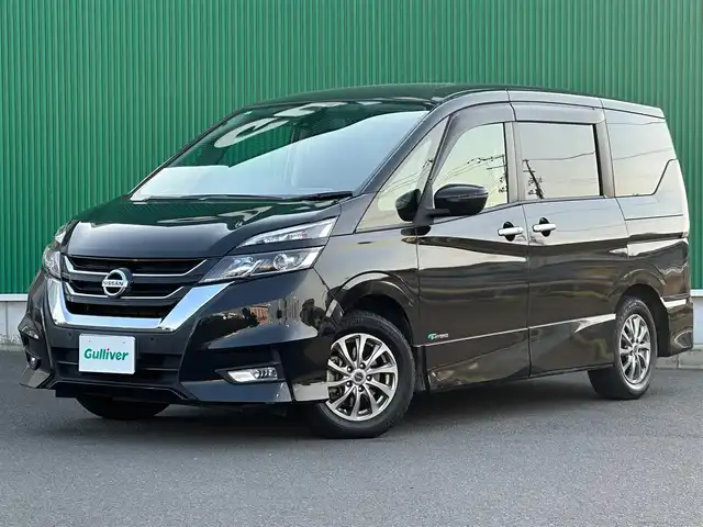 日産 セレナ ハイウェイスター 宮城県 2017(平29)年 4.5万km ダイヤモンドブラック ワンオーナー　/プロパイロット　/・エマージェンシーブレーキ/・車線逸脱警報/・踏み間違い衝突防止アシスト/・進入禁止標識検知/・自動運転技術/・車線逸脱防止支援システム/大型８インチナビ/・フルセグ/CD/DVD/Bluetooth　/純正後席モニター　/バックモニター　/快適パック　/ＬＥＤヘッドライト　/電動パーキングブレーキ/純正ドライブレコーダー　/ＥＴＣ　/両側電動スライドドア/フロアマット/社外アルミホイール/インテリジェントキー