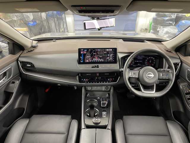 日産 エクストレイル G e－4ORCE 道央・札幌 2024(令6)年 1.5万km シェルブロンドM ・4WD/・ワンオーナー/・純正ディスプレイオーディオ  フルセグ/BT/USB/HDMI/・全周囲カメラ/・デジタルインナーミラー/・リアトラフィックモニター/・ドライブレコーダー/・純正エンジンスターター/・衝突被害軽減ブレーキ/・コーナーセンサー/・レーンキープアシスト/・ブラインドスポットモニター/・プロパイロット/・レーダークルーズコントロール/・レザーシート/・メモリー付パワーシート/・電動リアゲート/・ETC2.0/・ドアバイザー/・アダプティブLEDヘッドライト