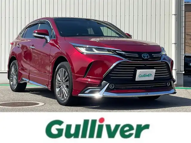 トヨタ ハリアー ハイブリッド Z レザーパッケージ 富山県 2022(令4)年 7.6万km 赤 ワンオーナー/調光パノラマルーフ/パノラミックビューモニター/JBLプレミアムサウンド/寒冷地仕様/モデリスタフルエアロ/モデリスタリアスタイリングキット/モデリスタシグネーチャーイルミグリル/モデリスタサイドウェルカムイルミ/モデリスタLEDスマートフットライト/TRDGRスポーツサイドバイザー/メーカーナビ/フルセグＴＶ/Bluetooth/HDMi入力端子/ビルトインETC２．０/レザーシート/シートヒーター/エアシート/レーダークルーズコントロール/レーンキープアシスト/ヘッドアップディスプレイ/ブラインドスポットモニター/オートマチックハイビーム/パワーバックドア/LEDオートライト/LEDフォグライト