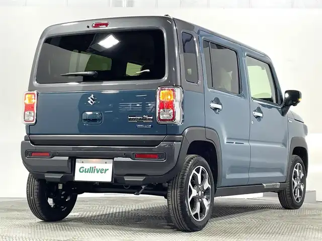 スズキ ハスラー HYBRID X 大阪府 2025(令7)年 0.1千km デニムブルー ガンメタリック 2トーン 全方位モニター付きナビゲーション　フルセグTV　Bluetooth　DVD　スズキセーフティサポート　レーダークルーズコントロール　シートヒーター　オートライト　LEDヘッドライト　スマートキー2本　プッシュスタート　