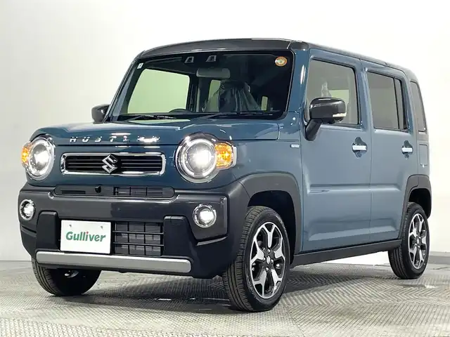 スズキ ハスラー HYBRID X 大阪府 2025(令7)年 0.1千km デニムブルー ガンメタリック 2トーン 全方位モニター付きナビゲーション　フルセグTV　Bluetooth　DVD　スズキセーフティサポート　レーダークルーズコントロール　シートヒーター　オートライト　LEDヘッドライト　スマートキー2本　プッシュスタート　