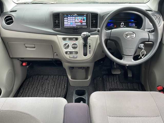 ダイハツ ミラ イース Xf SA 福島県 2014(平26)年 9.6万km ブラックマイカメタリック 4WD ナビ フルセグTV Bluetooth 衝突被害軽減ブレーキ ETC 横滑り防止機能 リモコンキー スペアキー フロアマット ドアバイザー 社外アルミホイール アイドリングストップ