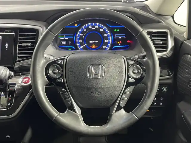 ホンダ オデッセイ ハイブリッド アブソルートセンシングアドバンP 大阪府 2016(平28)年 3.4万km モダンスティールM 純正ナビＴＶ　全方位カメラ　両側パワスラ　衝突軽減　レーダークルコン　ＥＴＣ　ハーフレザー　パワーシート　ＬＥＤヘッドライト　クリアランスソナー　レーンアシスト　スマートキー　プッシュスタート