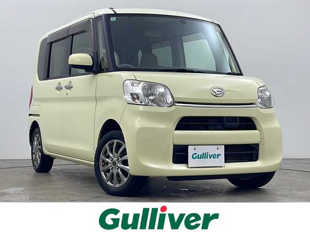 ダイハツ タント X SA 秋田県 2014(平26)年 5.1万km コットンアイボリー 4WD/社外SDナビ　/片側パワースライドドア　/衝突被害軽減ブレーキ　/フルセグTV/AM/FM/CD/DVD/Bluetooth/社外エンジンスターター　/アイドリングストップ　/横滑り防止装置/オートエアコン　/オートライト　/ハロゲンライト　/スマートキー　/リアサンシェード/サイドバイザー/電動格納ミラー/社外アルミホイール