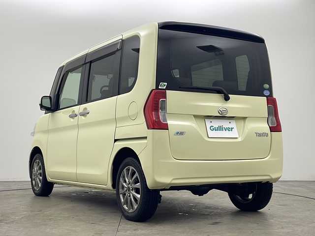 ダイハツ タント X SA 秋田県 2014(平26)年 5.1万km コットンアイボリー 4WD/社外SDナビ　/片側パワースライドドア　/衝突被害軽減ブレーキ　/フルセグTV/AM/FM/CD/DVD/Bluetooth/社外エンジンスターター　/アイドリングストップ　/横滑り防止装置/オートエアコン　/オートライト　/ハロゲンライト　/スマートキー　/リアサンシェード/サイドバイザー/電動格納ミラー/社外アルミホイール