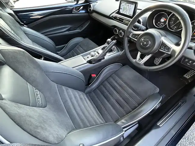 マツダ ロードスター ＲＦ RS 福岡県 2022(令4)年 1.3万km ディープクリスタルブルーマイカ ワンオーナー/純正7インチナビ/　（AM/FM/Bluetooth/CD/DVD/フルセグTV）/BOSEプレミアムサウンド/アイアクティブセンス/・車線逸脱警報/・横滑り防止/・交通標識認証/・ドライバーアテンションアラート/・スマートシティブレーキアシスト/・ブラインドスポットモニター/・レーンアシスト/社外BBS17インチアルミホイール/Bremboキャリパー/RECAROシート/シートヒーター/ビルトインETC/防眩ミラー/USB端子×2/プッシュスタート/純正フロアマット/スペアキー×1/保証書/取扱説明書/ナビ取扱説明書