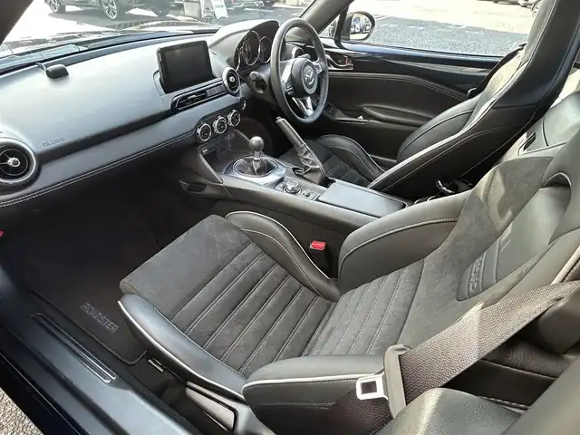 マツダ ロードスター ＲＦ RS 福岡県 2022(令4)年 1.3万km ディープクリスタルブルーマイカ ワンオーナー/純正7インチナビ/　（AM/FM/Bluetooth/CD/DVD/フルセグTV）/BOSEプレミアムサウンド/アイアクティブセンス/・車線逸脱警報/・横滑り防止/・交通標識認証/・ドライバーアテンションアラート/・スマートシティブレーキアシスト/・ブラインドスポットモニター/・レーンアシスト/社外BBS17インチアルミホイール/Bremboキャリパー/RECAROシート/シートヒーター/ビルトインETC/防眩ミラー/USB端子×2/プッシュスタート/純正フロアマット/スペアキー×1/保証書/取扱説明書/ナビ取扱説明書