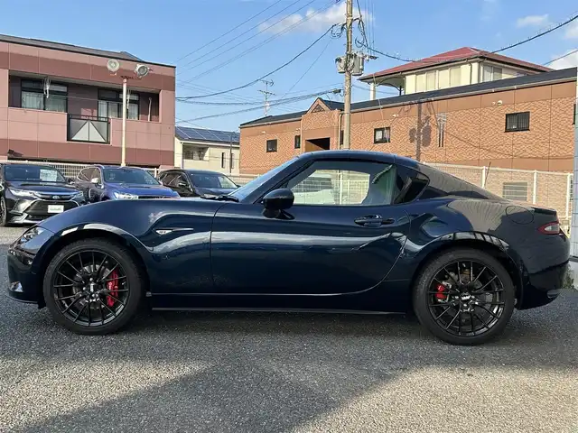 マツダ ロードスター ＲＦ RS 福岡県 2022(令4)年 1.3万km ディープクリスタルブルーマイカ ワンオーナー/純正7インチナビ/　（AM/FM/Bluetooth/CD/DVD/フルセグTV）/BOSEプレミアムサウンド/アイアクティブセンス/・車線逸脱警報/・横滑り防止/・交通標識認証/・ドライバーアテンションアラート/・スマートシティブレーキアシスト/・ブラインドスポットモニター/・レーンアシスト/社外BBS17インチアルミホイール/Bremboキャリパー/RECAROシート/シートヒーター/ビルトインETC/防眩ミラー/USB端子×2/プッシュスタート/純正フロアマット/スペアキー×1/保証書/取扱説明書/ナビ取扱説明書