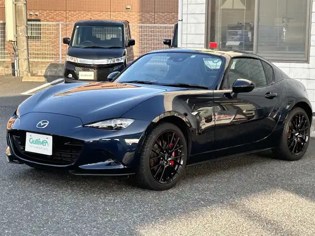 マツダ ロードスター ＲＦ RS 福岡県 2022(令4)年 1.3万km ディープクリスタルブルーマイカ ワンオーナー/純正7インチナビ/　（AM/FM/Bluetooth/CD/DVD/フルセグTV）/BOSEプレミアムサウンド/アイアクティブセンス/・車線逸脱警報/・横滑り防止/・交通標識認証/・ドライバーアテンションアラート/・スマートシティブレーキアシスト/・ブラインドスポットモニター/・レーンアシスト/社外BBS17インチアルミホイール/Bremboキャリパー/RECAROシート/シートヒーター/ビルトインETC/防眩ミラー/USB端子×2/プッシュスタート/純正フロアマット/スペアキー×1/保証書/取扱説明書/ナビ取扱説明書