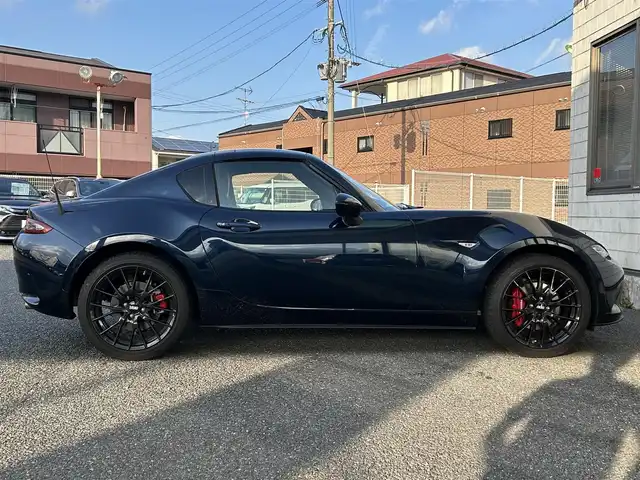 マツダ ロードスター ＲＦ RS 福岡県 2022(令4)年 1.3万km ディープクリスタルブルーマイカ ワンオーナー/純正7インチナビ/　（AM/FM/Bluetooth/CD/DVD/フルセグTV）/BOSEプレミアムサウンド/アイアクティブセンス/・車線逸脱警報/・横滑り防止/・交通標識認証/・ドライバーアテンションアラート/・スマートシティブレーキアシスト/・ブラインドスポットモニター/・レーンアシスト/社外BBS17インチアルミホイール/Bremboキャリパー/RECAROシート/シートヒーター/ビルトインETC/防眩ミラー/USB端子×2/プッシュスタート/純正フロアマット/スペアキー×1/保証書/取扱説明書/ナビ取扱説明書