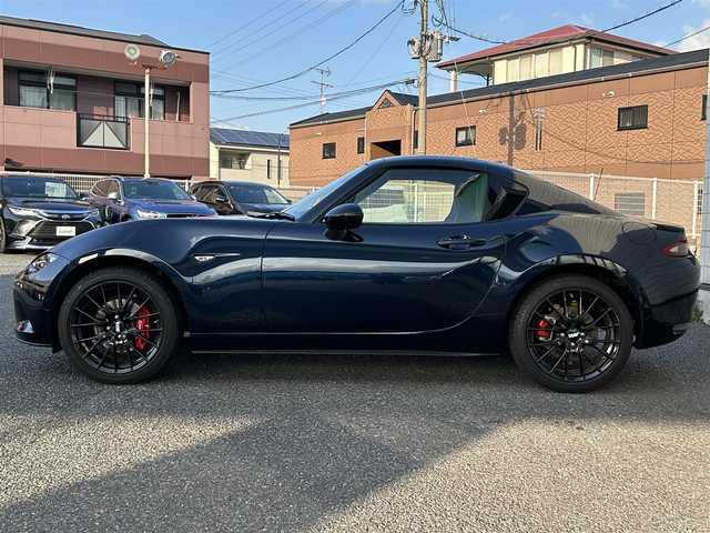 マツダ ロードスター ＲＦ RS 福岡県 2022(令4)年 1.3万km ディープクリスタルブルーマイカ ワンオーナー/純正7インチナビ/　（AM/FM/Bluetooth/CD/DVD/フルセグTV）/BOSEプレミアムサウンド/アイアクティブセンス/・車線逸脱警報/・横滑り防止/・交通標識認証/・ドライバーアテンションアラート/・スマートシティブレーキアシスト/・ブラインドスポットモニター/・レーンアシスト/社外BBS17インチアルミホイール/Bremboキャリパー/RECAROシート/シートヒーター/ビルトインETC/防眩ミラー/USB端子×2/プッシュスタート/純正フロアマット/スペアキー×1/保証書/取扱説明書/ナビ取扱説明書