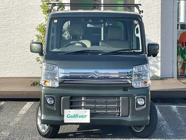 スズキ エブリィ ワゴン PZターボ 千葉県 2023(令5)年 0.1万km クールカーキPM ナビ　バックカメラ　ドラレコ　パワースライドドア　ＥＴＣ　レーダーブレーキサポート　フルセグＴＶ　ＢＴ　シートヒーター　ＵＳＢ　キャリア　１４インチＡＷ　スマートキー　クールカーキカラー　ターボ