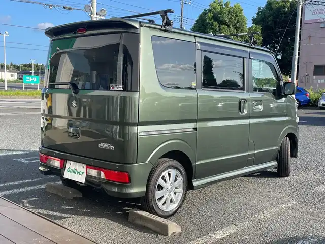 スズキ エブリィ ワゴン PZターボ 千葉県 2023(令5)年 0.1万km クールカーキPM ナビ　バックカメラ　ドラレコ　パワースライドドア　ＥＴＣ　レーダーブレーキサポート　フルセグＴＶ　ＢＴ　シートヒーター　ＵＳＢ　キャリア　１４インチＡＷ　スマートキー　クールカーキカラー　ターボ