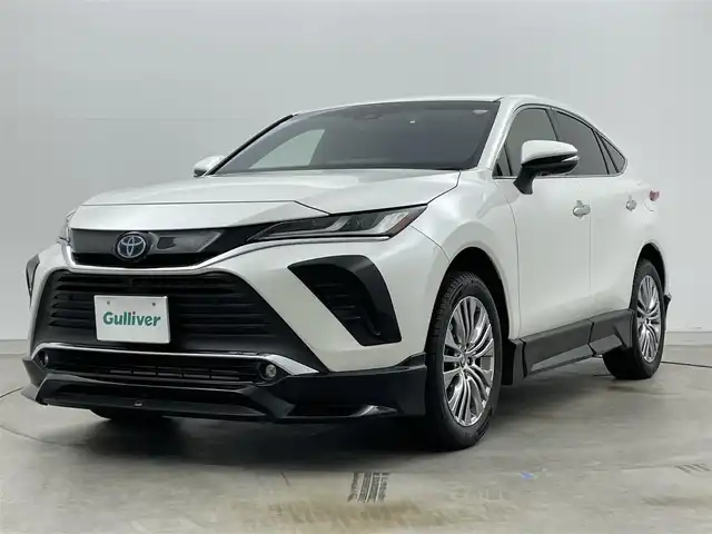 トヨタ ハリアー ハイブリッド Z レザーパッケージ 岡山県 2021(令3)年 4.2万km ホワイトパールクリスタルシャイン 純正12.3インチナビ/Bluetooth/地デジ/カープレイ/パノラミックビューモニター/GRエアロ/JBLプレミアムサウンド/レザーシート/シートヒーター /ベンチレーション /ステアリングヒーター/ヘッドアップディスプレイ/ブラインドスポットモニター/LEDライト/セーフティセンス /レーダークルーズコントロール/デジタルインナーミラー/ビルトインETC2.0/全方位ドライブレコーダー/パワーバックドア/純正19インチアルミホイール/コーナーセンサー/新車保証書/取扱説明書/スペアキー×１