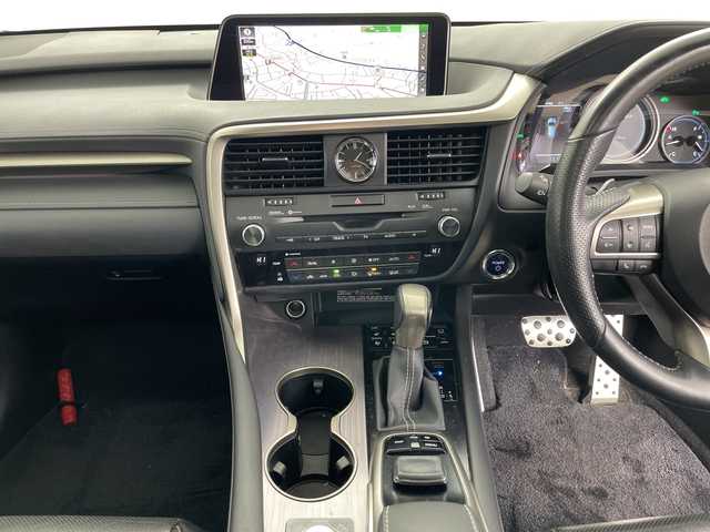 レクサス ＲＸ 450h Fスポーツ 道央・札幌 2019(令1)年 4.5万km グラファイトブラックガラスフレーク ・4WD/・寒冷地仕様/・純正12.3インチナビ&BT&CD&DVD&BD&USB&AUX&AppleCarplay/・パワーバックドア/・レクサスセーフティーセンス/・アダプティブクルーズコントロール/・ブラインドスポットモニター/・ヘッドアップディスプレイ/・横滑り防止装置/・全席パワーシート/・全席シートヒーター/・前席ベンチレーションシート/・レザーシート/・前方ドライブレコーダー/・置くだけ充電/・ビルトインETC/・電動パーキングブレーキ/・パドルシフト/・3眼LEDヘッドライト/・オートライト/・オートマチックハイビーム/・スマートキー/・スペアキー/・保証書