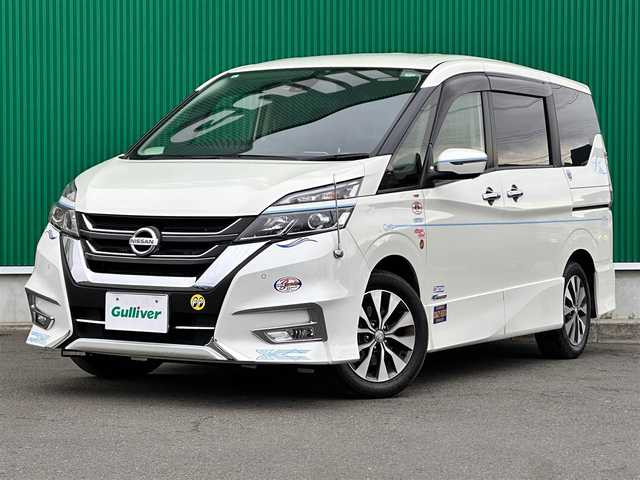 日産 セレナ ハイウェイスター G プロパイロットED 宮城県 2017(平29)年 5.3万km ブリリアントホワイトパール エマージェンシーブレーキ/LDW（車線逸脱警報）/踏み間違い衝突防止アシスト/進入禁止標識検知/フロント＆バックソナー/クルーズコントロール/プロパイロット/LDP（車線逸脱防止支援システム）/純正ナビ（MM316D-W）/・CD/DVD/・Bluetooth/・フルセグTV/バックカメラ/ETC/ドライブレコーダー/社外ツィータースピーカー/ハンズフリー両側パワースライドドア/革巻きステアリング/ステアリングスイッチ/電動パーキングブレーキ/ブレーキホールド/LEDヘッドライト/フォグランプ/オートライト/スマートキー＆プッシュスタート/スペアキー/電動格納ミラー/リアオートエアコン/純正16インチAW/純正フロアマット/ドアバイザー/W/サイド/カーテンエアバッグ