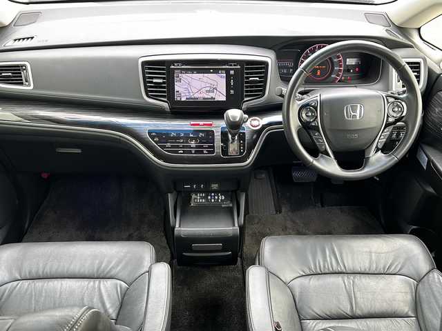 ホンダ オデッセイ アブソルート EX ADV 山形県 2015(平27)年 4.5万km ホワイトオーキッドパール 4WD/衝突被害軽減システム/BSM/純正ナビ/（Bluetooth/CD/DVD/フルセグ)/全方位カメラ/フリップダウンモニター/両側パワースライドドア/レザーシート/レーダークルーズコントロール/D席パワーシート/ステアリングスイッチ/ビルトインETC/電動格納ミラー/純正スタッドレス(6mm)/スマートキー