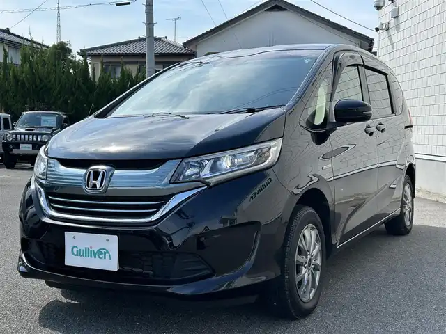 ホンダ フリード ハイブリット G 山形県 2019(令1)年 8.2万km プレミアムスパークルブラックパール ワンオーナー/４WD/衝突被害軽減ブレーキ/左側パワースライドドア/メモリナビ/・CD/DVD/Bluetooth/フルセグ/フリップダウンモニター/エンジンスターター/バックカメラ/ETC/クルーズコントロール/社外15インチAW/シートヒーター/純正フロアマット/LEDオートライト/プッシュスタート/スマートキー/保証書