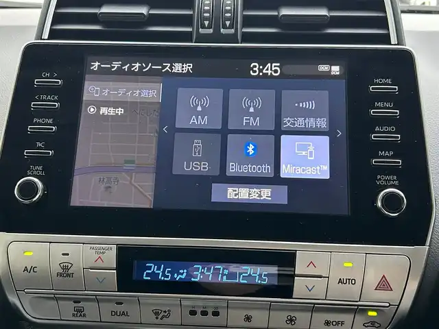 トヨタ ランドクルーザー プラド TX 愛知県 2024(令6)年 1.4万km ブラック ムーンルーフ〈MOP〉/ブラックルーフレール〈MOP〉/クリアランスソナー〈MOP〉/純正9型ディスプレイオーディオ/・Tコネクトナビ／Bluetooth／Miracast/パノラミックビューカメラ/LEDヘッドライト／デイライト／フォグランプ/ヒルスタートアシストコントロール/トラクションコントロール/サイドステップ/リアスポイラー/社外17インチAW〈純正AW積込〉/TOYOTA SAFETY SENSE/・プリクラッシュセーフティ/・レーンディパーチャーアラート/・オートマチックハイビーム/・レーダークルーズコントロール/・ロードサインアシスト/・先行車発進告知/パーキングサポートブレーキ/スマートキー＆プッシュスタート