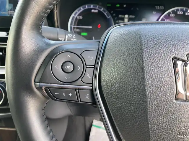 トヨタ クラウン ハイブリッド G－エグゼクティブ Four 岩手県 2021(令3)年 9.1万km ブラック 4WD/純正12.3型ナビ/フルセグTV/バックモニター/ビルトインETC2.0/レーダークルーズコントロール/クリアランスソナー/セーフティセンス/・衝突被害軽減ブレーキ/・車線逸脱防止支援システム/・アダプティブハイビーム/・交通標識認識機能/・ドライバー異常時対応システム/ブラインドスポットモニター/デジタルインナーミラー/3眼LEDヘッドランプ/革巻きステアリング/ブラック革シート/パワーシート/シートヒーター/前席シートベンチレーション/運転席ポジションメモリー/純正18インチアルミホイール/スマートキー/プッシュエンジンスタート/禁煙車