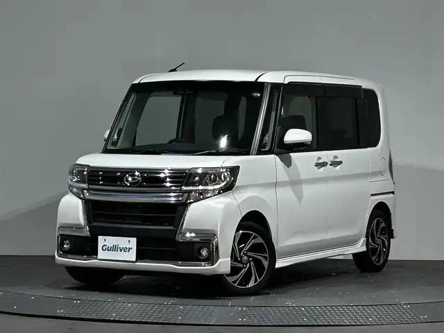 ダイハツ タント カスタム RS トップED SA Ⅲ 愛媛県 2019(令1)年 4.5万km パールホワイトⅢ ワンオーナー/ターボ/純正ナビ(NSZP-W69D)/(フルセグ/CD/DVD/BT)/全方位カメラ/両側パワースライドドア/スマートアシストIII/・衝突被害軽減ブレーキ/・車線逸脱警報/・誤発進抑制機能/・先行車発進告知/・対人/対車衝突警報機能/・オートマチックハイビーム/アイドリングストップ/D席シートヒーター/純正15インチアルミホイール/純正フロアマット/ドアバイザー/ステアリングリモコン/プッシュスタート/スマートキー×2/保証書/取扱説明書