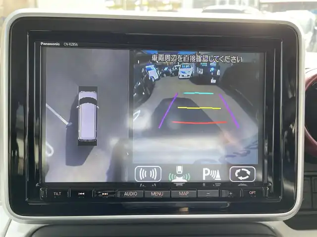 スズキ スペーシア HYBRID X 大阪府 2020(令2)年 10.7万km ピュアホワイトP ワンオーナー /両側パワースライドドア/8型SDナビ【CN-RZ856】 /　フルセグTV CD DVD BT/全方位カメラ/衝突被害軽減ブレーキ/レーンアシスト /LEDオートヘッドライト/バックソナー/ビルトイン ETC/サーキュレーター/スマートキー 2個/シートヒーター/社外アルミホイール/ステアリングリモコン/ヘッドアップディスプレイ/保証書 取説 ナビ取説