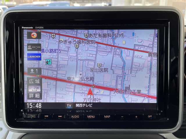 スズキ スペーシア HYBRID X 大阪府 2020(令2)年 10.7万km ピュアホワイトP ワンオーナー /両側パワースライドドア/8型SDナビ【CN-RZ856】 /　フルセグTV CD DVD BT/全方位カメラ/衝突被害軽減ブレーキ/レーンアシスト /LEDオートヘッドライト/バックソナー/ビルトイン ETC/サーキュレーター/スマートキー 2個/シートヒーター/社外アルミホイール/ステアリングリモコン/ヘッドアップディスプレイ/保証書 取説 ナビ取説