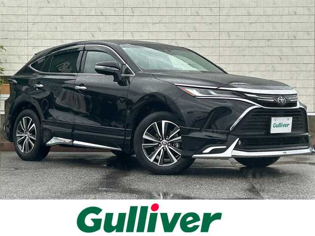 トヨタ ハリアー G 滋賀県 2023(令5)年 4.6万km ブラック ガソリン/2WD(FF)/CVT/モデリスタエアロ/社外テールレンズ/８インチディスプレイオーディオ/(FM/AM/フルセグ/Bluetooth)/バックカメラ/ETC2.0/デジタルインナーミラー(録画機能付き)/積込夏タイヤ(ホイール無し)/ＴｏｙｏｔａＳａｆｅｔｙＳｅｎｓｅ/・プリクラッシュブレーキアシスト	/・パーキングサポートブレーキ/・ブラインドスポットモニター/・レーンキープアシスト/・レーダークルーズコントロール/・標識検知機能	/電動格納ミラー/電動リアゲート/電動パーキング/ブレーキホールド/革巻きステアリング/ステアリングスイッチ/オートライト/LEDヘッドライト/フロントフォグ/オートマチックハイビーム/フルオートエアコン/プッシュスタート/スマートキー/純正フロアマット/ドアバイザー/USB端子/ドライブモードセレクト/ドリンクホルダー付き