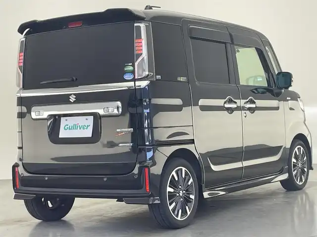 スズキ スペーシア カスタム HYBRID XS ターボ 愛知県 2021(令3)年 7万km ブルーイッシュブラックパール3 社外１０型ナビ　フルセグＴＶ　全方位カメラ　ブルーレイ再生　Ｂｌｕｅｔｏｏｔｈ　ＵＳＢ入力端子　ＥＴＣ　レーダークルコン　両側パワスラ　ハーフレザー　シートヒーター　衝突軽減　フォグ　ツィーター　禁煙/LEDヘッドライト　シートバックテーブル　HUD　社外デジタルインナーミラー