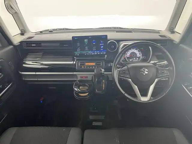 スズキ スペーシア カスタム HYBRID XS ターボ 愛知県 2021(令3)年 7万km ブルーイッシュブラックパール3 社外１０型ナビ　フルセグＴＶ　全方位カメラ　ブルーレイ再生　Ｂｌｕｅｔｏｏｔｈ　ＵＳＢ入力端子　ＥＴＣ　レーダークルコン　両側パワスラ　ハーフレザー　シートヒーター　衝突軽減　フォグ　ツィーター　禁煙/LEDヘッドライト　シートバックテーブル　HUD　社外デジタルインナーミラー