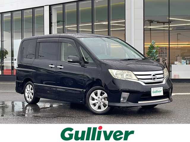 日産 セレナ ハイウェイスター Vセレクション 新潟県 2012(平24)年 5万km スーパーブラック ワンオーナー/純正メーカーナビ/（DTV/DVD/Bluetooth）/バックカメラ/ビルドインETC/プッシュスタート/アイドリングストップ/フロアマット/ロールアップサンシェード/両側パワースライドドア/HIDヘッドライト/フォグランプ/ウィンカーミラー/電格ミラー/ドアバイザー/純正AW