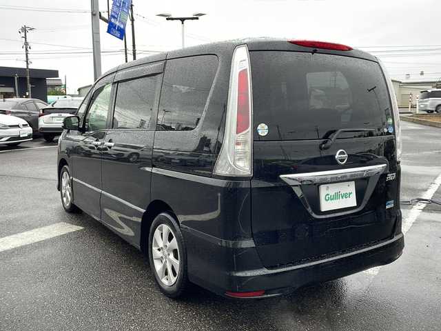 日産 セレナ ハイウェイスター Vセレクション 新潟県 2012(平24)年 5万km スーパーブラック ワンオーナー/純正メーカーナビ/（DTV/DVD/Bluetooth）/バックカメラ/ビルドインETC/プッシュスタート/アイドリングストップ/フロアマット/ロールアップサンシェード/両側パワースライドドア/HIDヘッドライト/フォグランプ/ウィンカーミラー/電格ミラー/ドアバイザー/純正AW